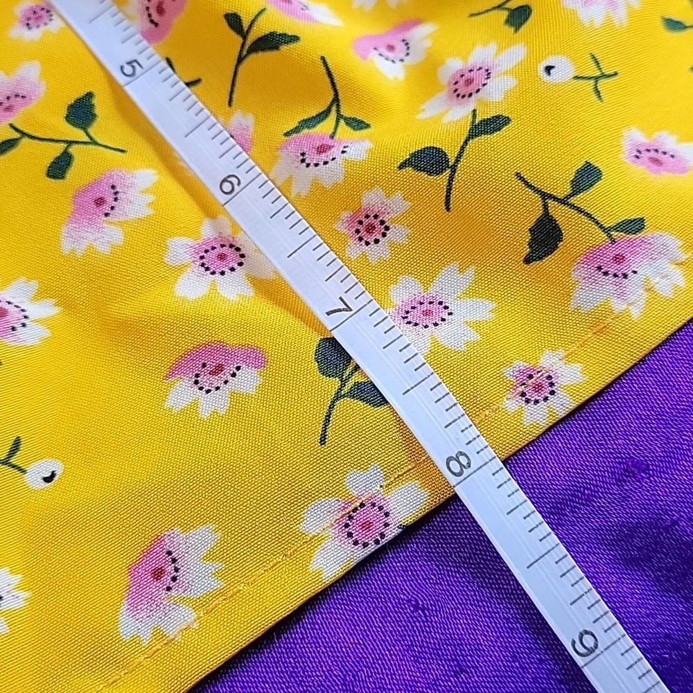 Shein mustard yellow pink floral off shoulder 2 piece set - Picture 9 of 15